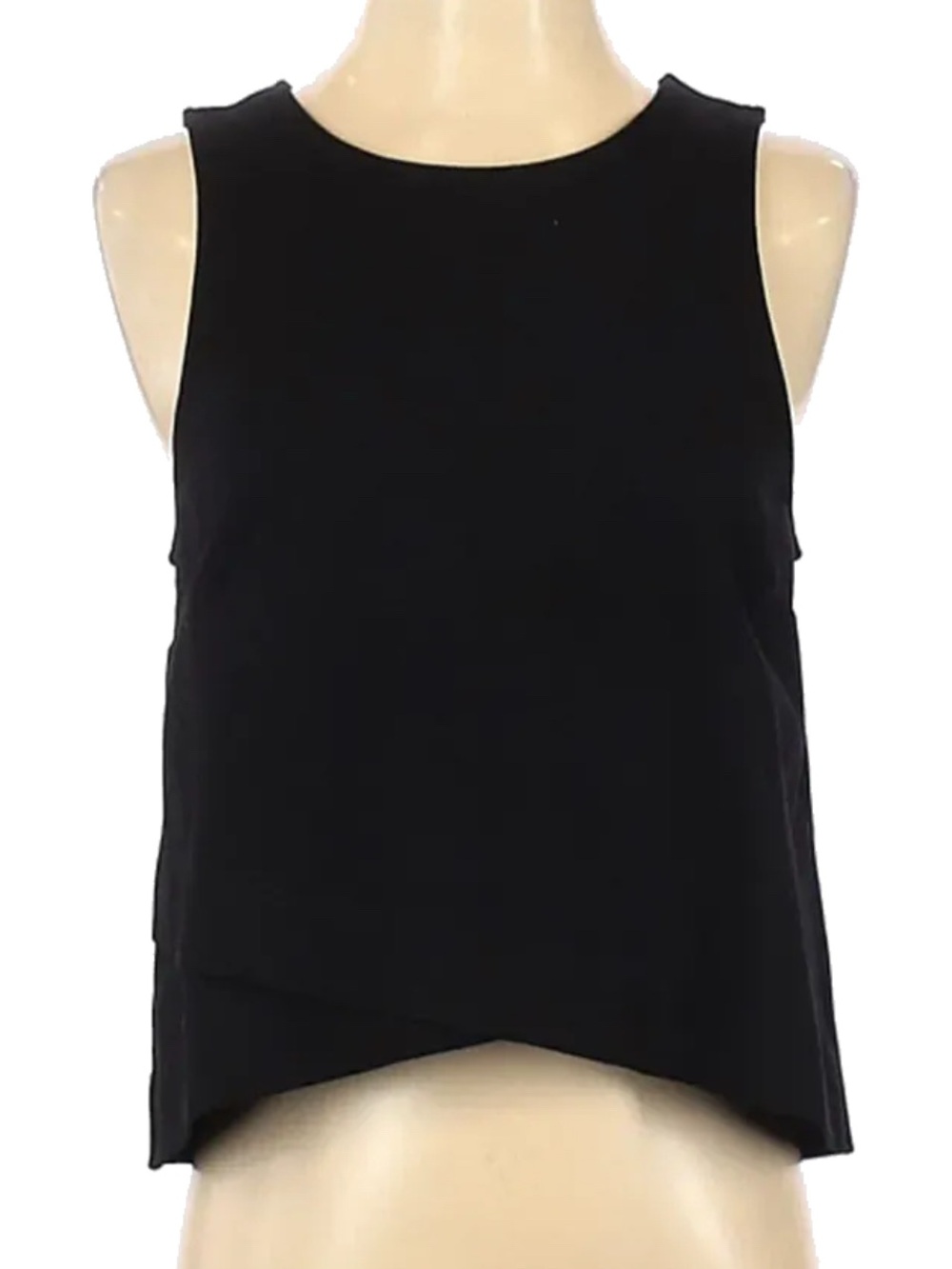 Banana Republic Crossover crop blouse Sleeveless Top Zipper Back small Black